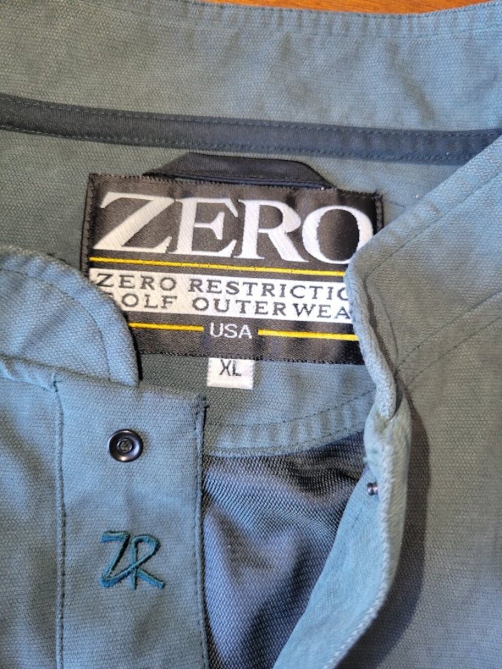 Zero Restriction Golf Vest XL Green Pullover Snap Front Lightweight
